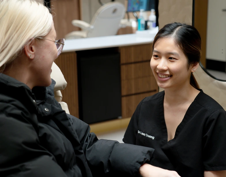 Specialist Orthodontist reviewing a treatment plan